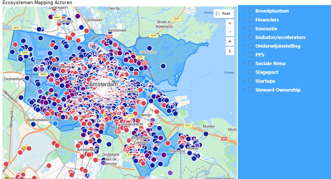 Screenshot: Gemeente Amsterdam – Stage | Ecosysteem Mapping & Data-analyse