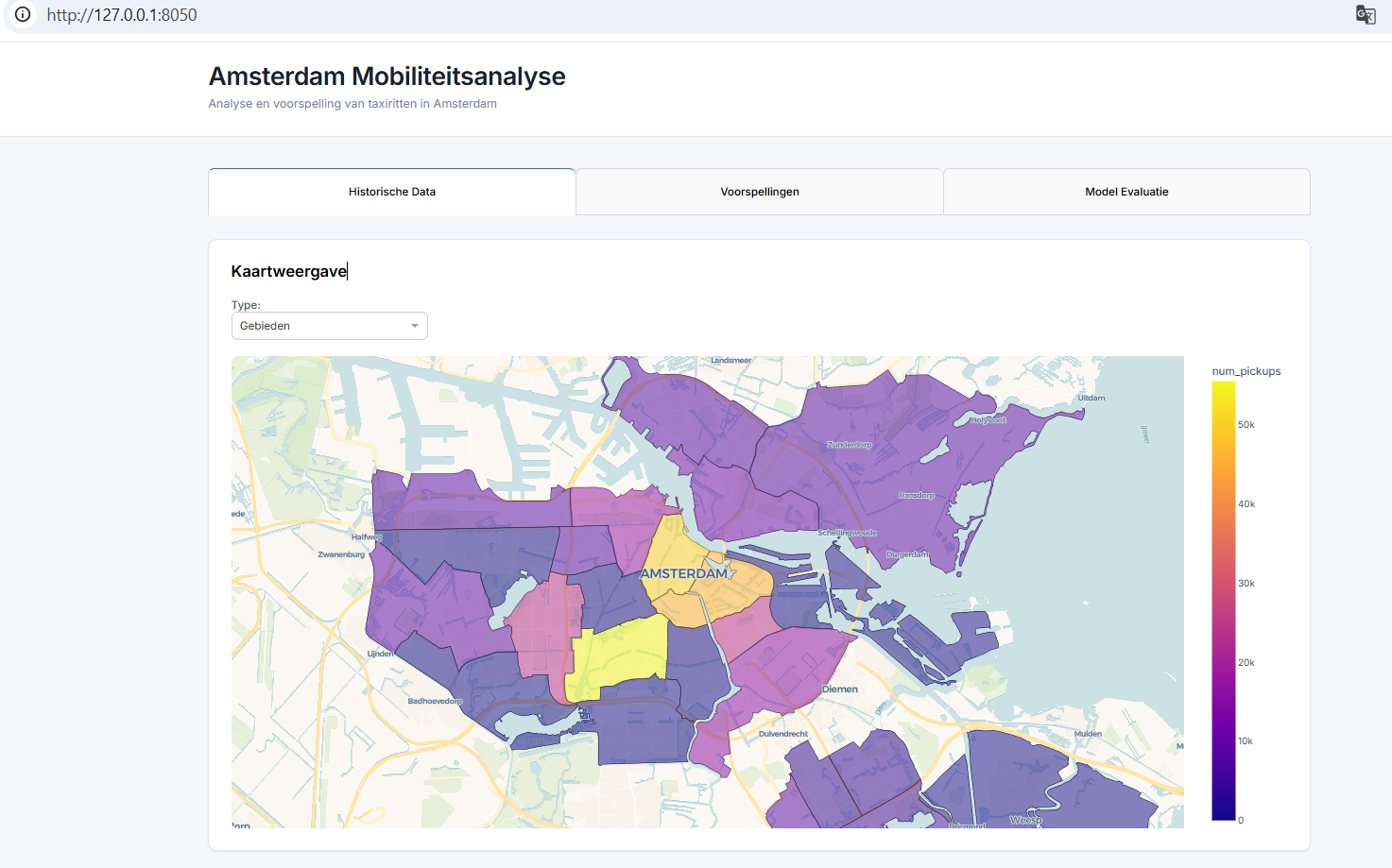 Screenshot: Taxi Management & Demand Analytics – Taxi Centrale Amsterdam (TCA)